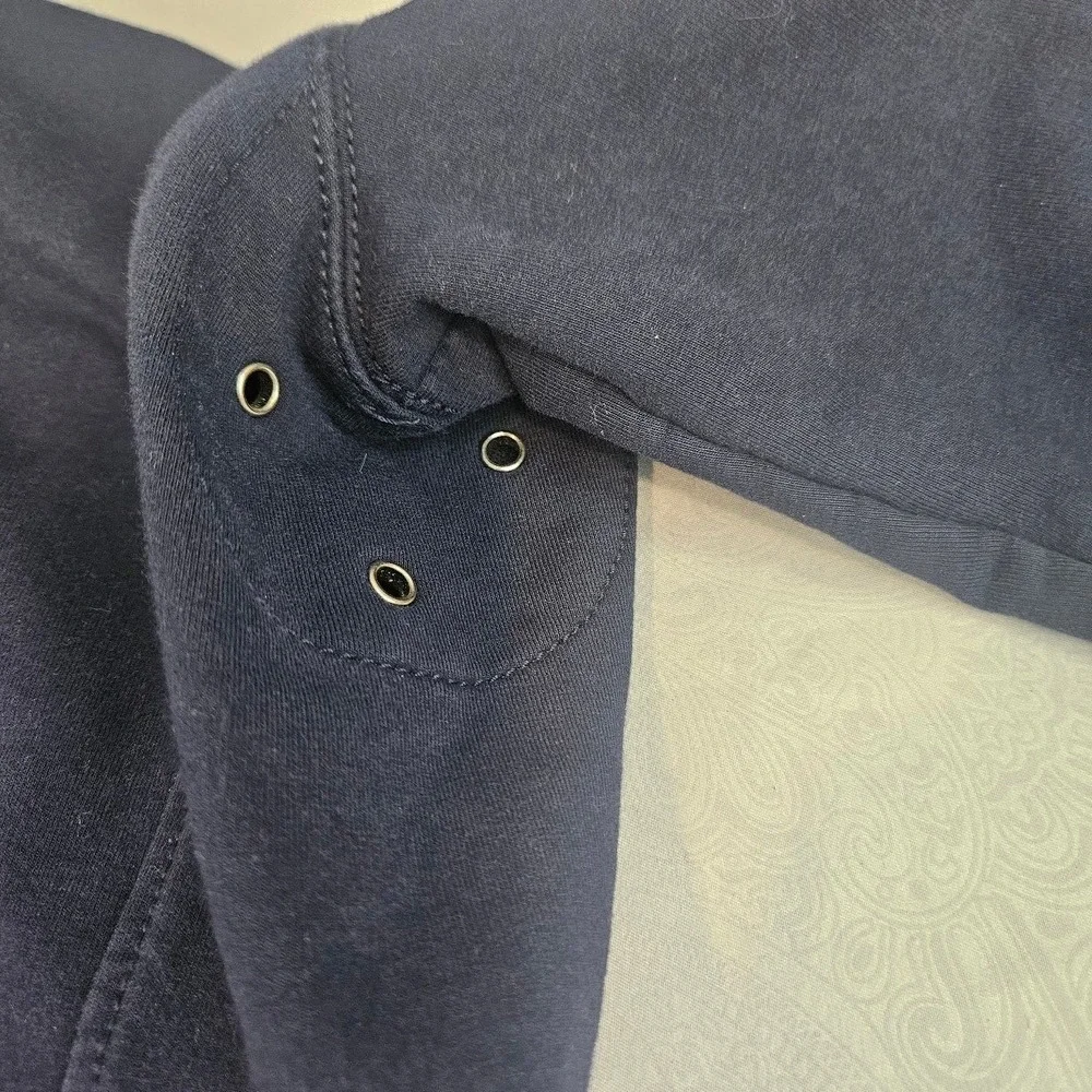 Lauren Active Ralph Lauren Navy Blue Utility Zip Up Jacket Orange Trim Small